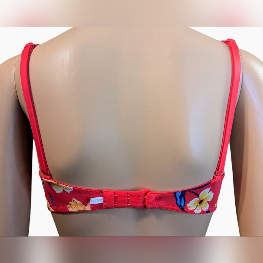 Victoria's Secret Bra. 32D. Convertible to Racerback. Pink Floral. Barely Worn. - Picture 4 of 6